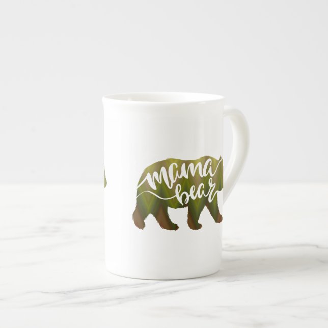 Mama  bear  - Choose background color Bone China Mug (Front Right)
