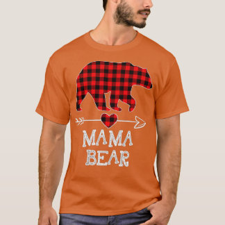 Mama Bear Christmas Pajama Red Plaid Buffalo Famil T-Shirt