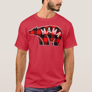 Mama Bear Christmas Plaid Family Matching Pajama M T-Shirt