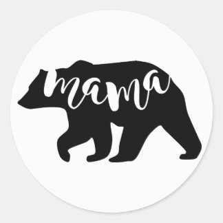 Mama Bear Classic Round Sticker