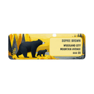 Mama Bear& Cub Mountain Landscape Return Address 