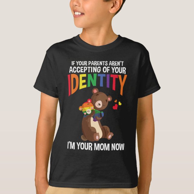Mama Bear Cuddle Relationship Rainbow Colour T-Shirt (Front)