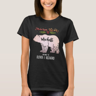 Mama Bear Customised Mother Mum Floral T-Shirt