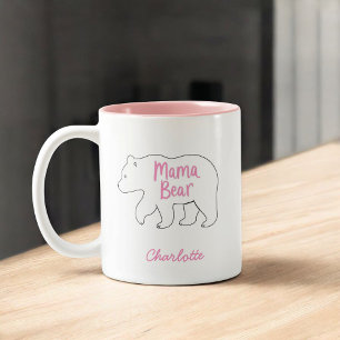 Mama Bear   Cute & Funny Mother's Day Two-Tone Coffee Mug