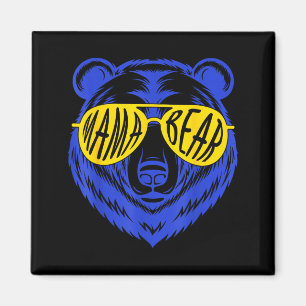 Mama bear down syndrome mum son daughter yellow magnet