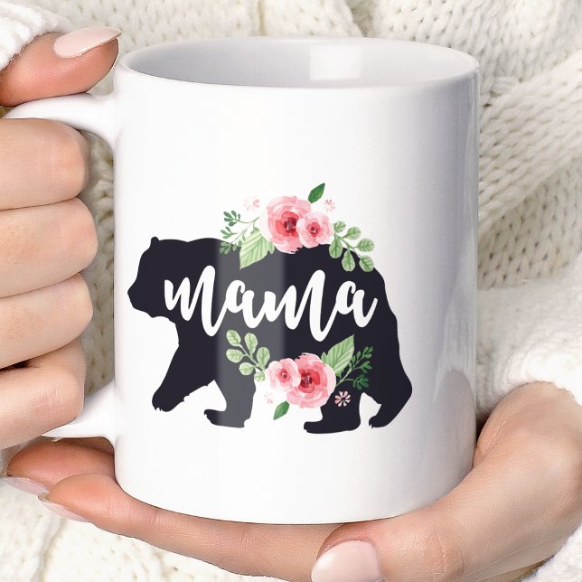 Mama Bear Elegant Rustic Floral Flowers Mum Coffee Mug (Creator Uploaded)