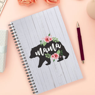 Mama Bear Elegant Rustic Floral Flowers Mum Planner