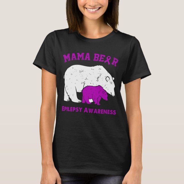 Mama Bear EPILEPSY Awareness T-Shirt (Front)