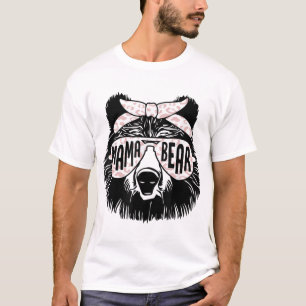 Mama Bear Face Sunglasses Mother Mum Mummy Mother' T-Shirt