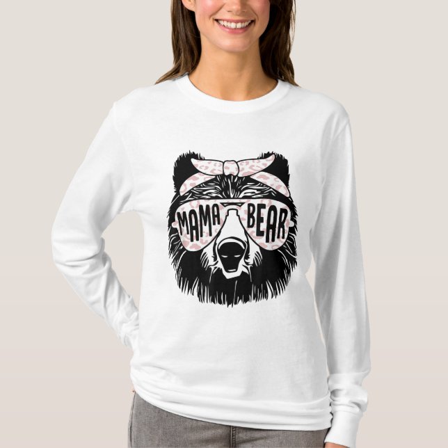 Mama Bear Face Sunglasses Mother Mum Mummy Mother' T-Shirt (Front)
