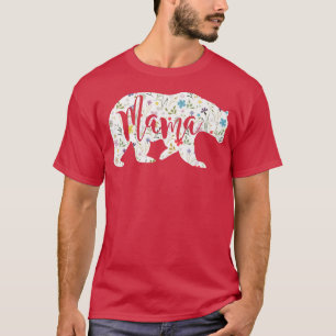 Mama Bear Floral Pattern Fun Mum Mother Gift Premi T-Shirt