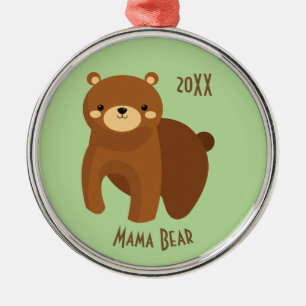Mama Bear Fostering Love Merry Christmas Dated Metal Tree Decoration