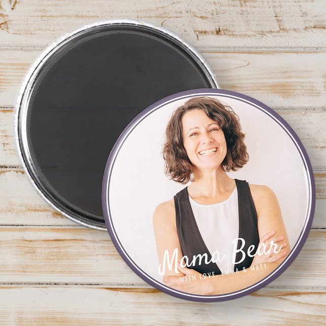 Mama Bear Framed Modern Simple Photo Magnet (Creator Uploaded)