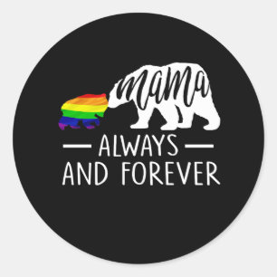 Mama Bear Gay Lesbian Trans Bi Pride Momma Mom Lgb Classic Round Sticker