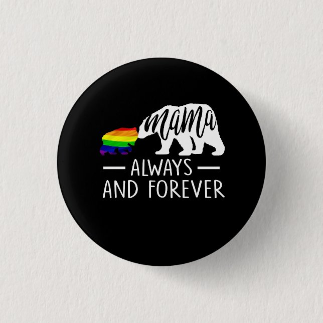 Mama Bear Gay Lesbian Trans Bi Pride Momma Mum Lgb 3 Cm Round Badge (Front)