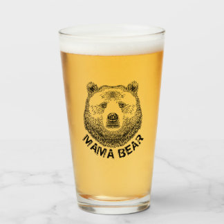 Mama Bear, Hand Drawn Illustration Glass