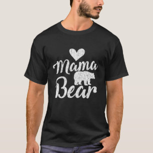 Mama Bear Heart Love Family Matching Mum Gift T-Shirt