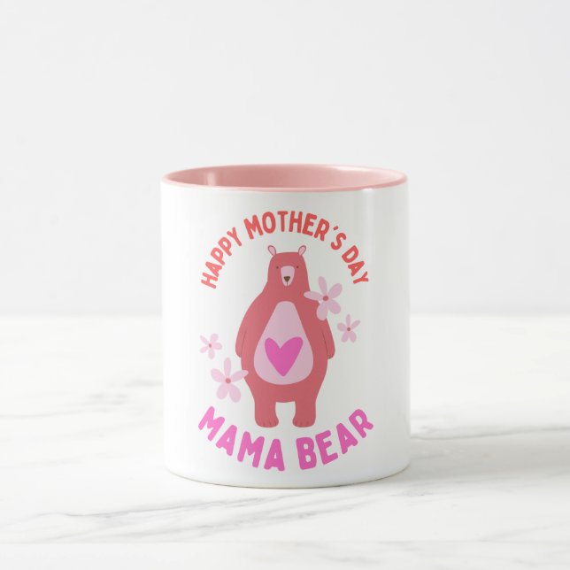 Mama Bear Hugging Cub Mothers Day Mug (Center)
