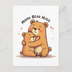 Mama Bear Hugs Holiday Postcard
