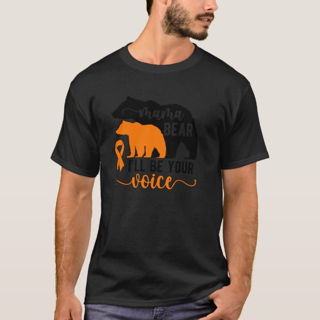 Mama Bear Leukaemia Mum Of A Leukaemia Warrior Mum T-Shirt (Front)