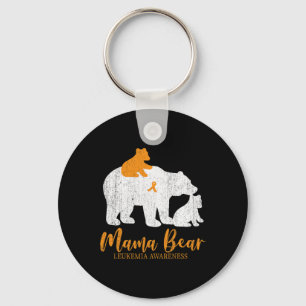 Mama Bear LEUKEMIA Awareness  For Women Men  Key Ring
