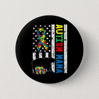 Mama Bear Matching Family Autism Awareness Gifts F 6 Cm Round Badge