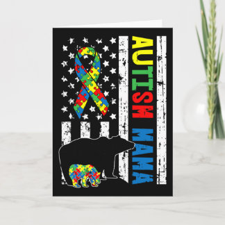 Mama Bear Matching Family Autism Awareness Gifts F Card
