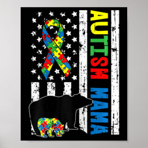 Mama Bear Matching Family Autism Awareness Gifts F Poster