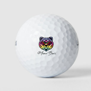 Mama Bear Multicolored Bear Logo Golf Balls