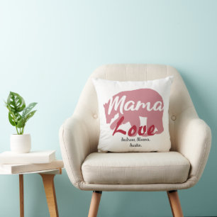 Mama Bear Mum Kid Names Personalised Customise Cushion