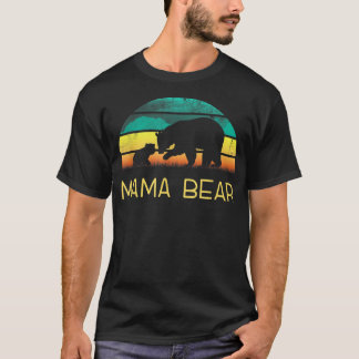 Mama Bear One Cub Vintage Sunset Mother's Day Hiki T-Shirt