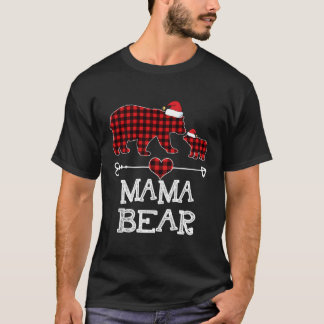 Mama Bear Pajama Red Plaid Buffalo Family Gift For T-Shirt