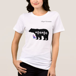 Mama Bear personalise with Name Tri-Blend Shirt