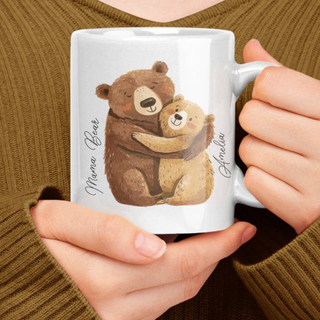 Mama Bear Personalised Unique Mum Birthday Gift  Coffee Mug (Creator Uploaded)