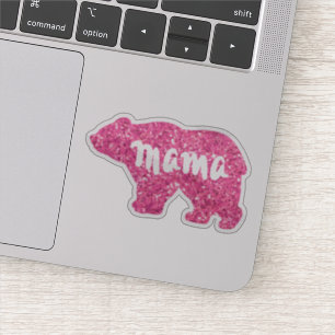Mama Bear   pink sparkling bear design