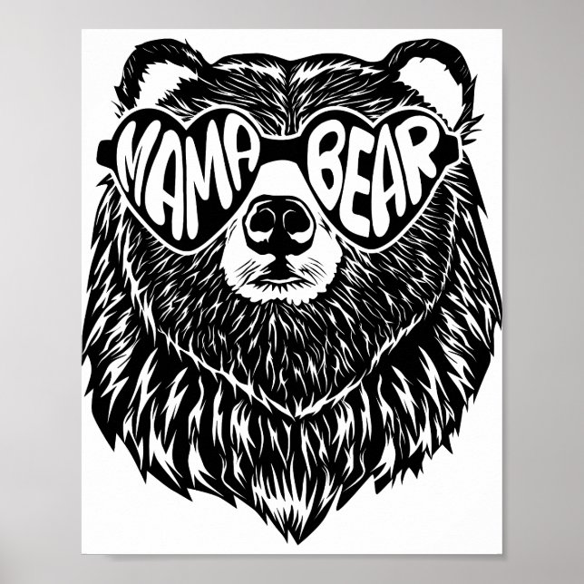 Mama Bear Png JPG Pdf Files, Mama Baby Bear Poster (Front)