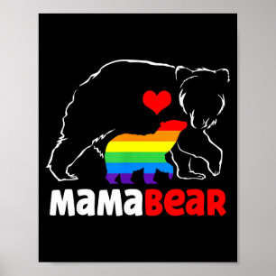 Mama bear proud mom rainbow flag lgbt pride poster