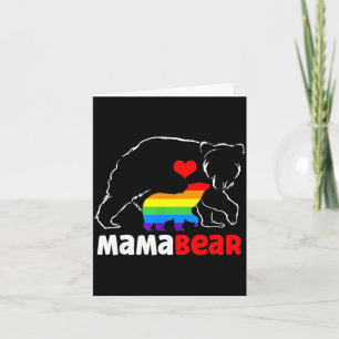 Mama bear proud mum rainbow flag lgbt pride card