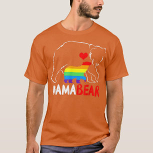 Mama Bear Proud Mum Rainbow Flag LGBT Pride Mother T-Shirt