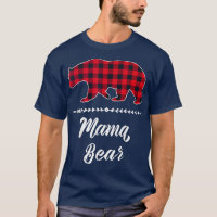 Mama Bear Red Buffalo Check Plaid Floral Fun Mum G