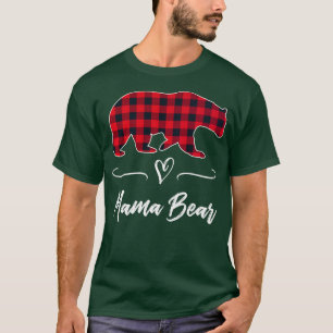 Mama Bear Red Buffalo Check Plaid Heart Fun Mum Gi T-Shirt