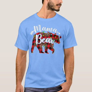 Mama Bear Red Buffalo Plaid Christmas Pajama Match T-Shirt