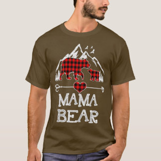 Mama Bear , Red Buffalo Plaid Mama Bear Pajama  -  T-Shirt