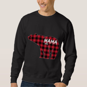 Mama Bear Red Plaid Matching Family Christmas Paja Sweatshirt