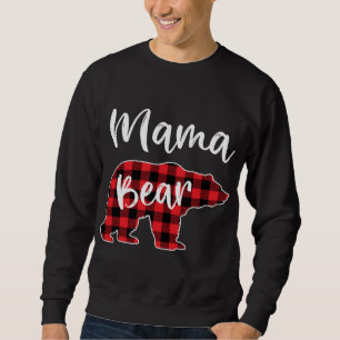 Mama Bear Red Plaid Pajama Christmas Family Sweatshirt