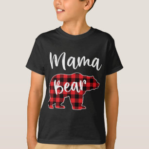 Mama Bear Red Plaid Pajama Christmas Family T-Shirt