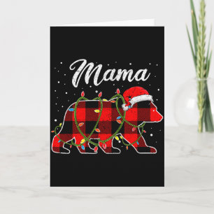 Mama Bear Shirt, Red Buffalo Plaid Mum Bear Pajama Card