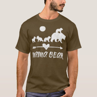 Mama Bear Shirt with Four Cute Bear Cubs Gift 