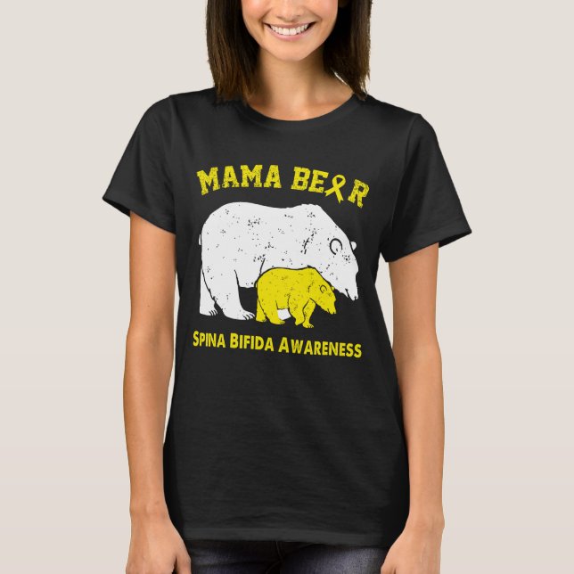 Mama Bear SPINA BIFIDA Awareness T-Shirt (Front)