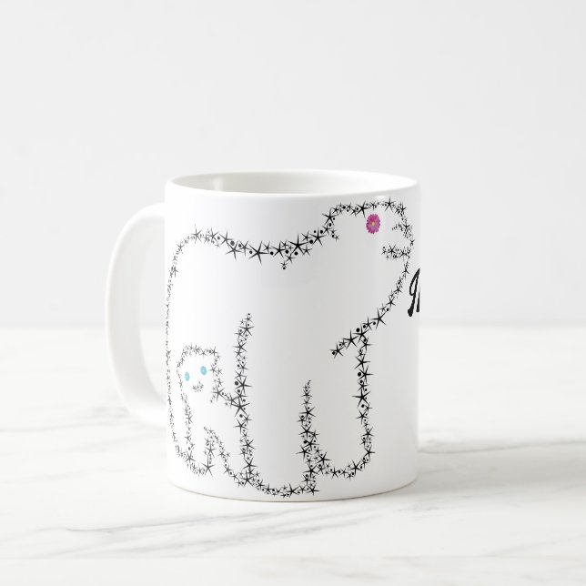 Mama Bear Stars Line Monogram Coffee Mug (Front Left)